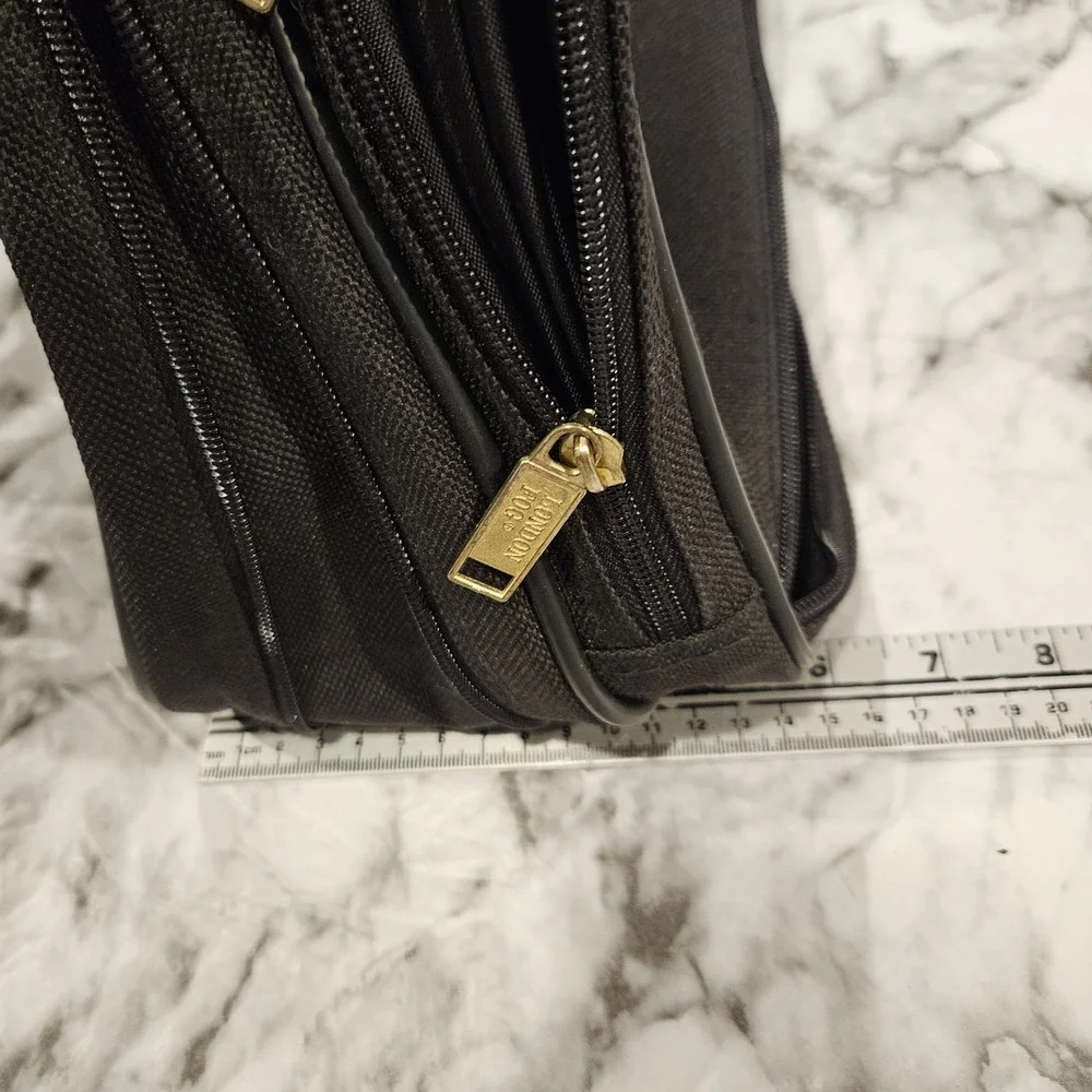 Vintage London Fog Black Laptop Messenger Bag Briefcase‎ Multiple Compartments